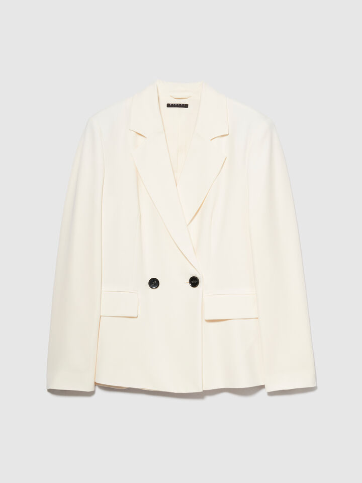 Double-breasted slim fit blazer - women's blazers - Creamy White | Sisley image number 6